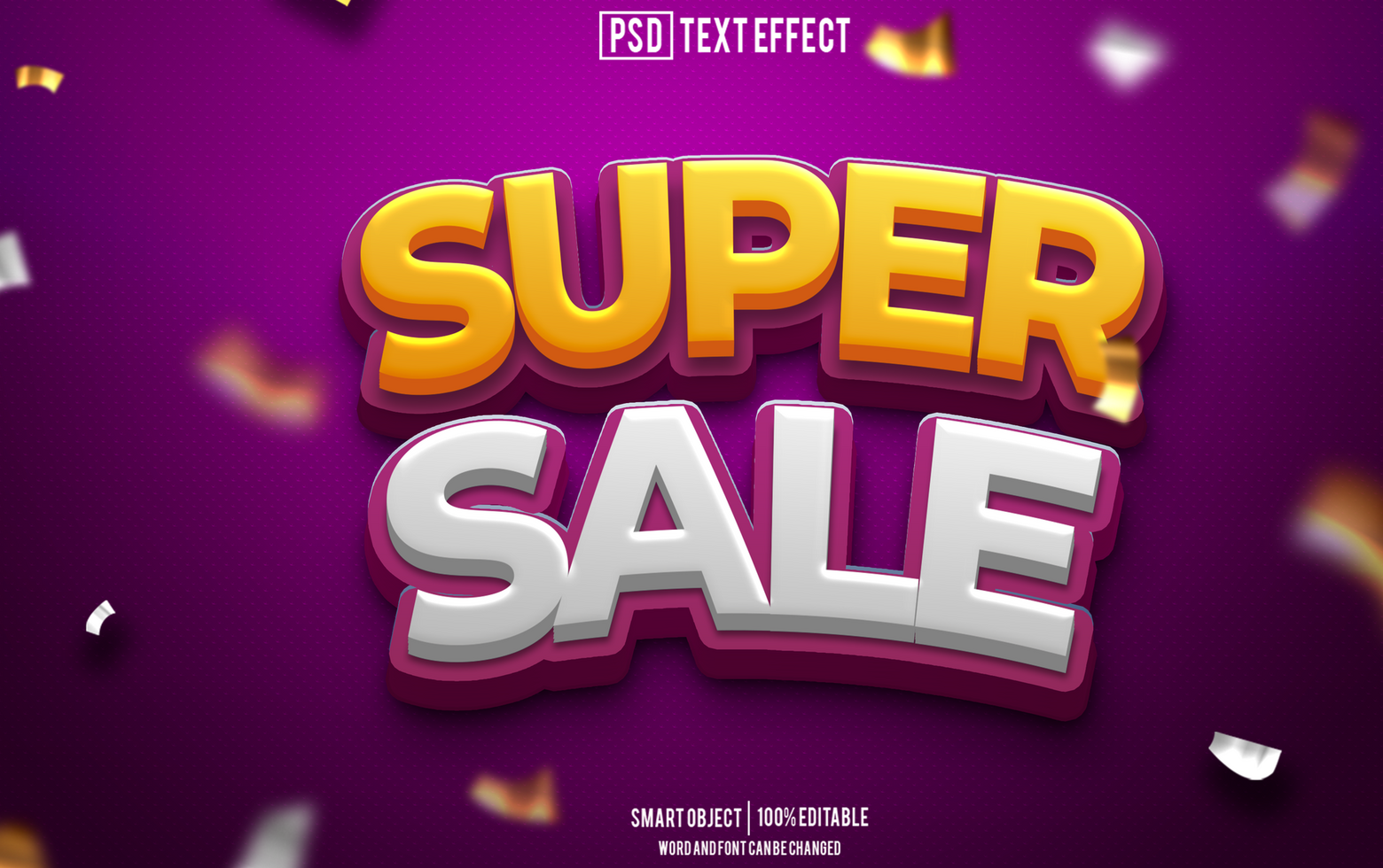 super uitverkoop tekst effect, doopvont bewerkbaar, typografie, 3d tekst psd