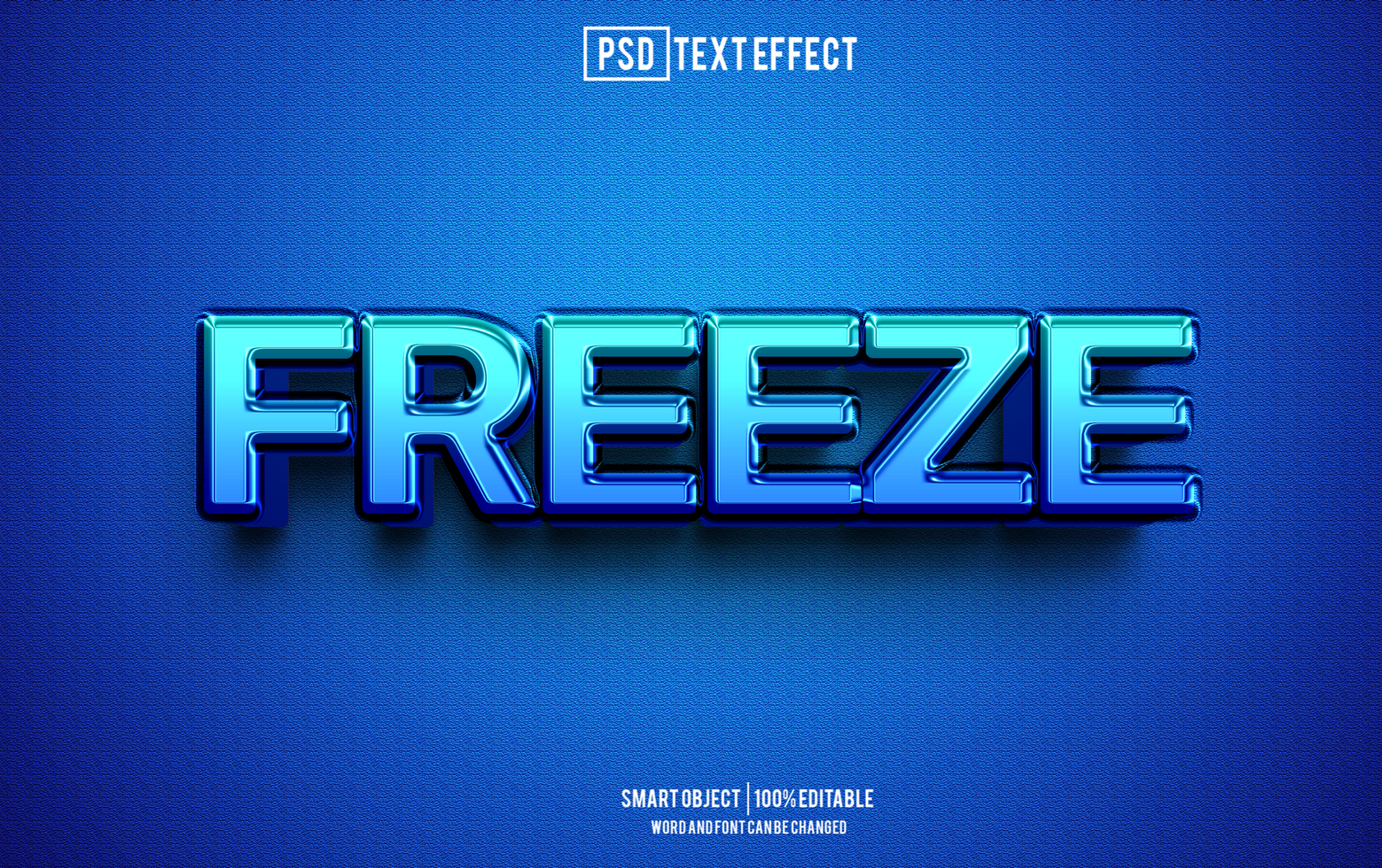freeze text effect, font editable, typography, 3d text psd
