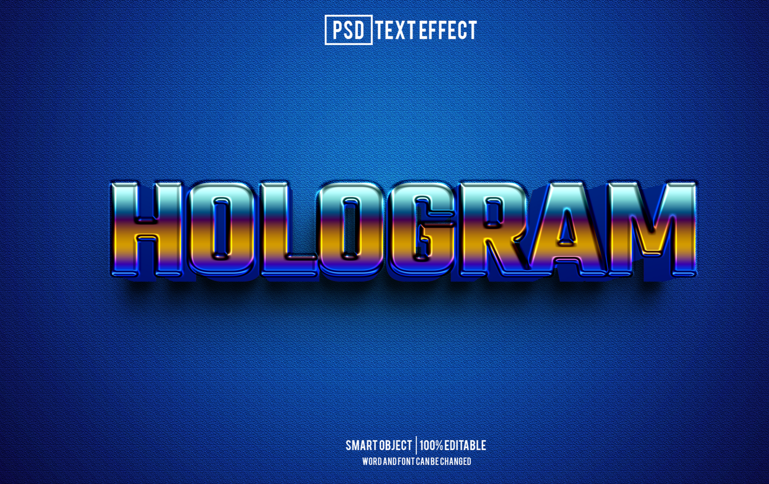 hologram text effect, font editable, typography, 3d text psd