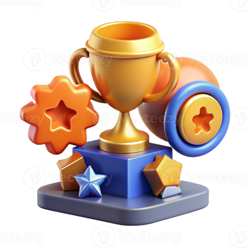Awards icon set. cup prize award golden trophy, stars and goblets. UI Achievement Badges. png