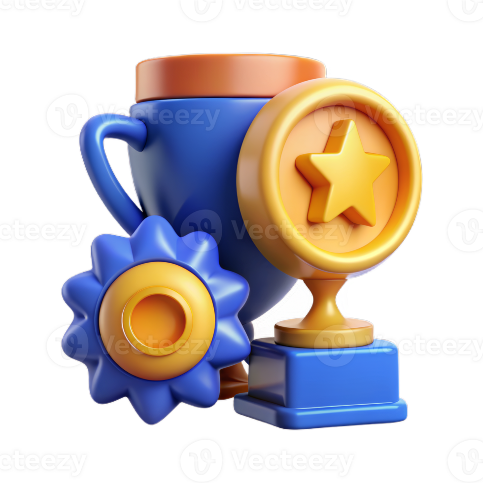 Awards icon set. cup prize award golden trophy, stars and goblets. UI Achievement Badges. png