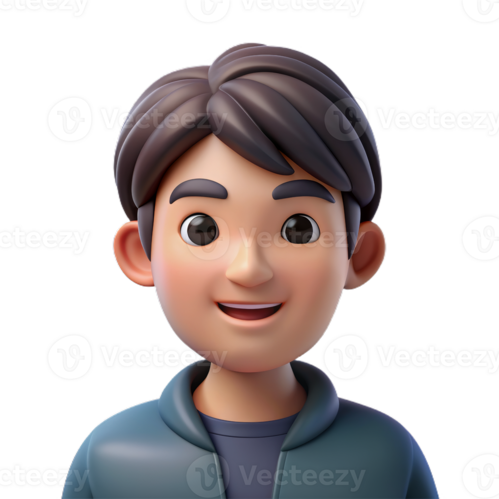 3d character people close up portrait, smiling nice, 3d Avartar or icon, png