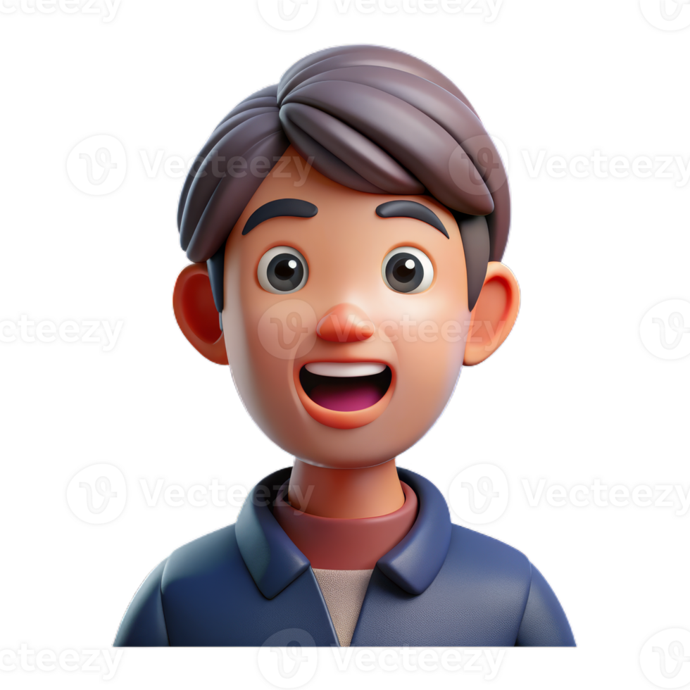 3d character people close up portrait, smiling nice, 3d Avartar or icon, png