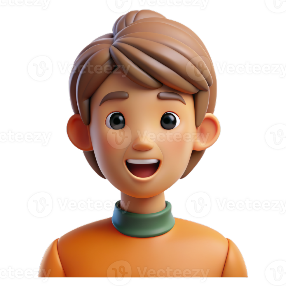 3d character people close up portrait, smiling nice, 3d Avartar or icon, png