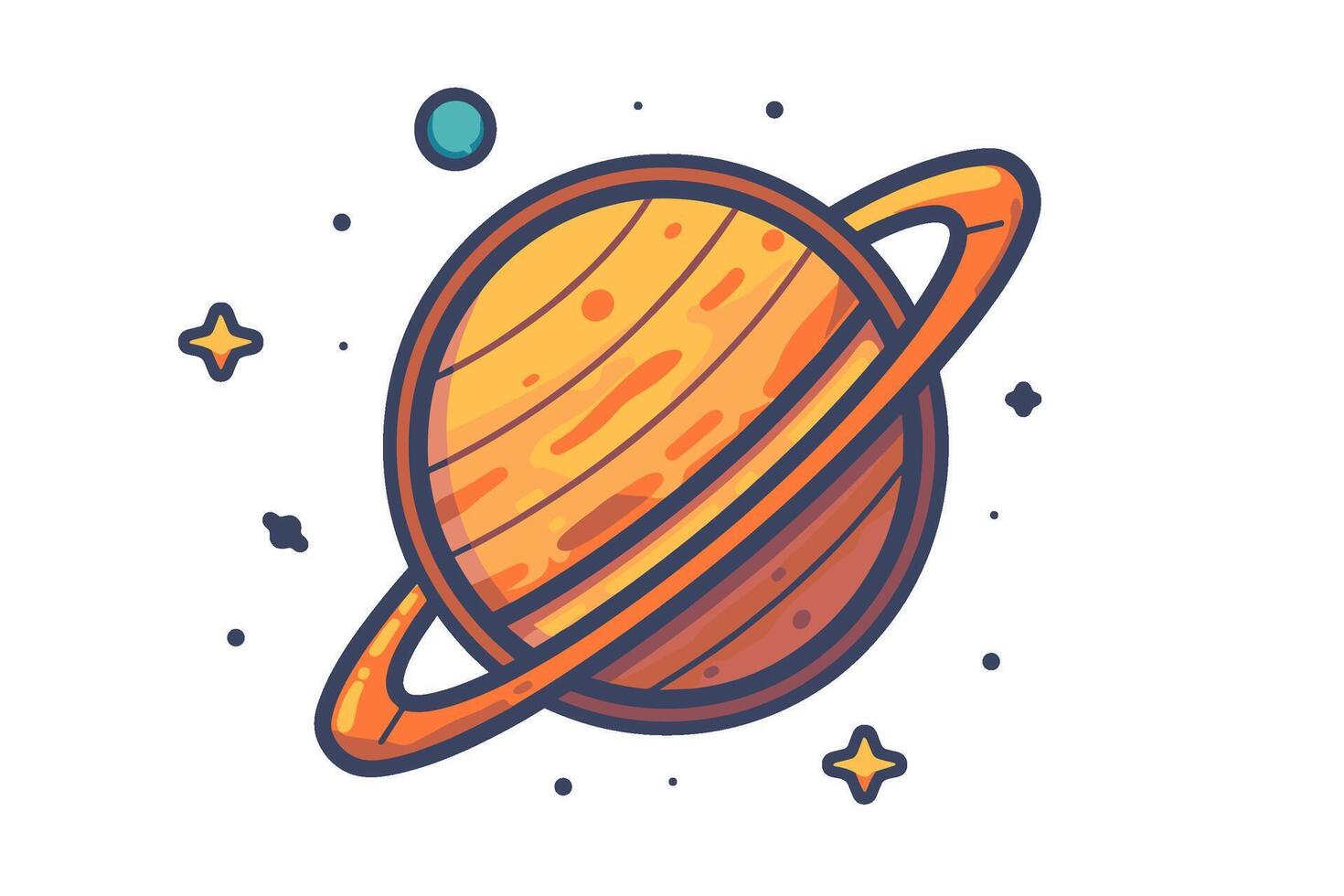AI generated Planet with stars in space. Flat illustration isolated on white background. vector