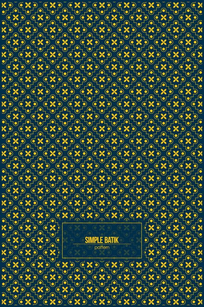 simple batik pattern with bright yellow color dominant and dark background vector