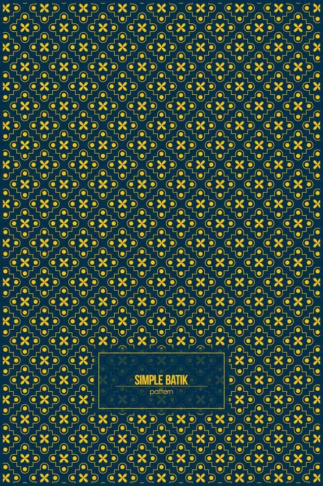 simple batik pattern with bright yellow color dominant and dark background vector