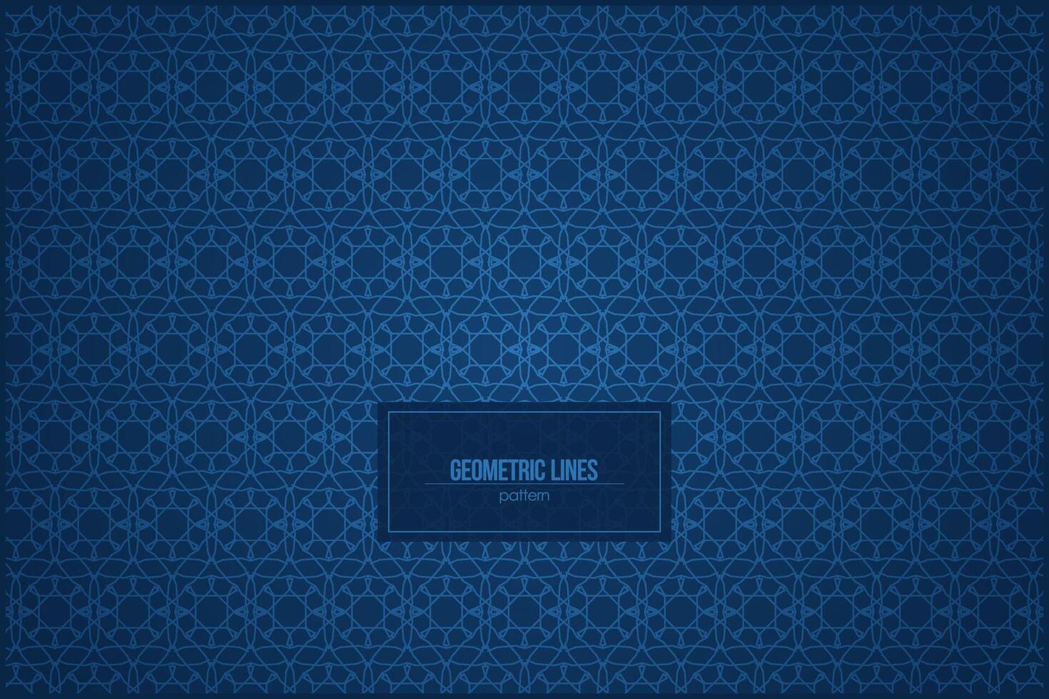 geometric lines pattern with arabic style shape and dark blue background vector