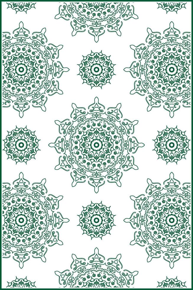 beautiful mandala shape with unique green dominant color vector