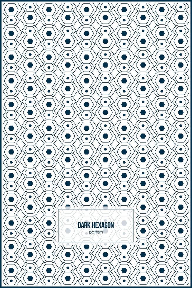 dark hexagon pattern with doodle art style vector