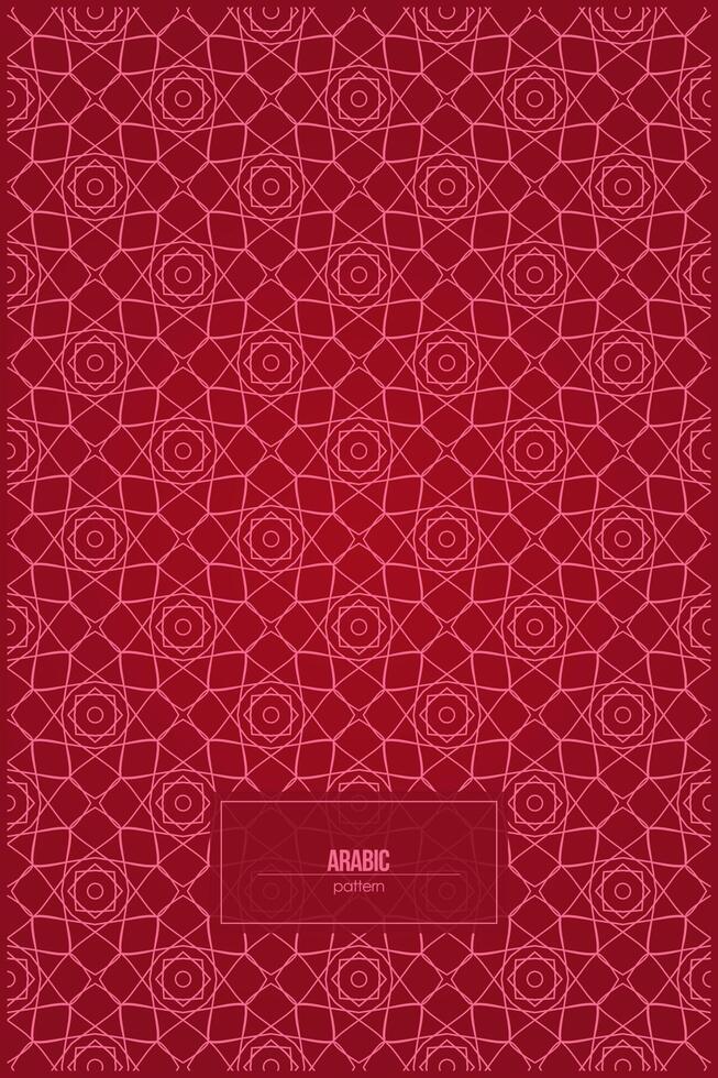symmetrical pattern of arabic style lines with gradient red color vector