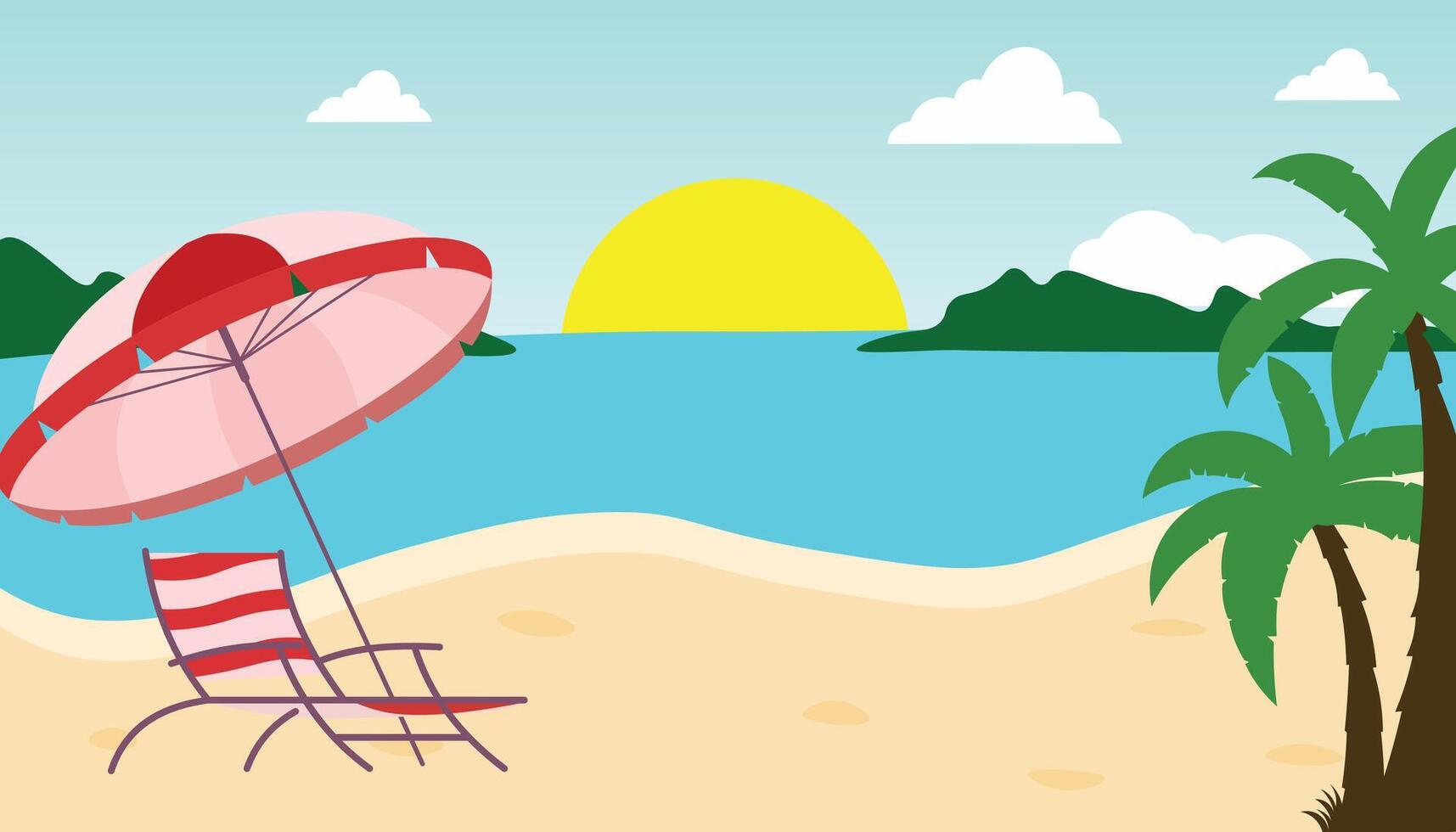 verano playa antecedentes vector ilustración.