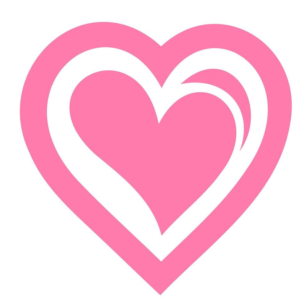 AI generated Pink heart icon on white background. Flat style. Vector illustration.