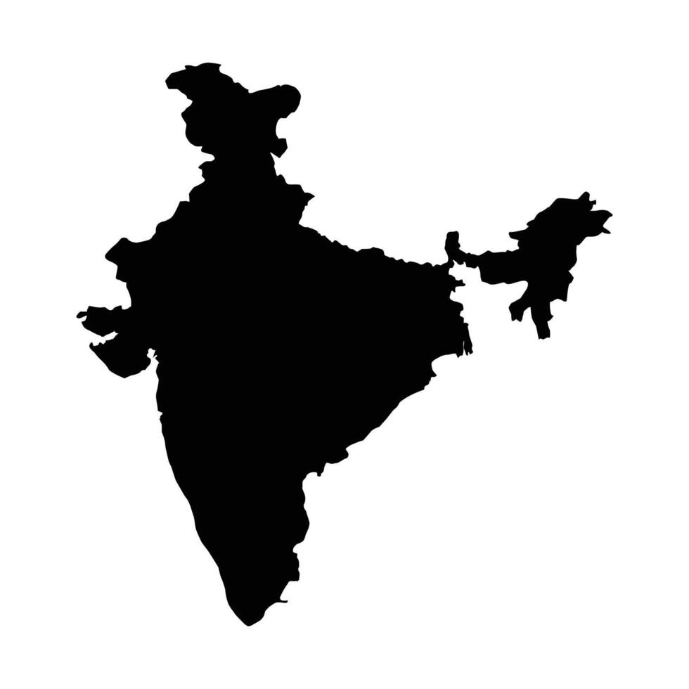 silueta mapa de India gratis vector