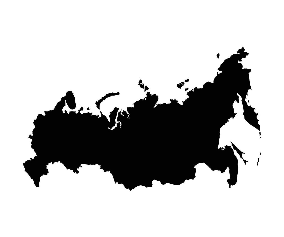 Silhouette map of Russia free vector