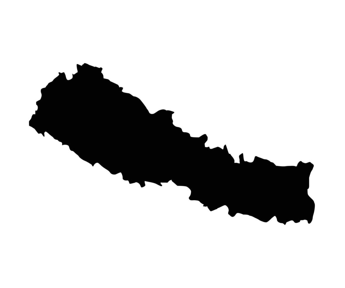 Silhouette map of Nepal free vector