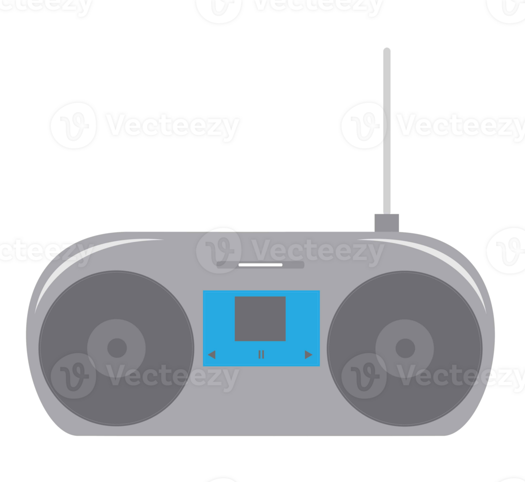 wijnoogst retro radio cassette speler met fm tuner en antenne png