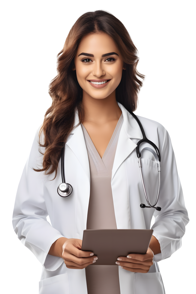 AI generated Portrait of docto young woman happy smiling png