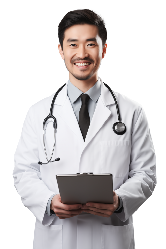 AI generated Portrait of young doctor man happy smiling png