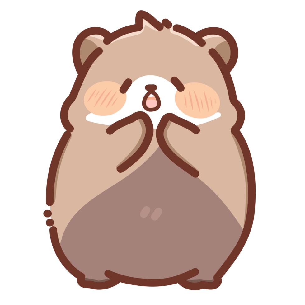 Cute doodle hamster cartoon png