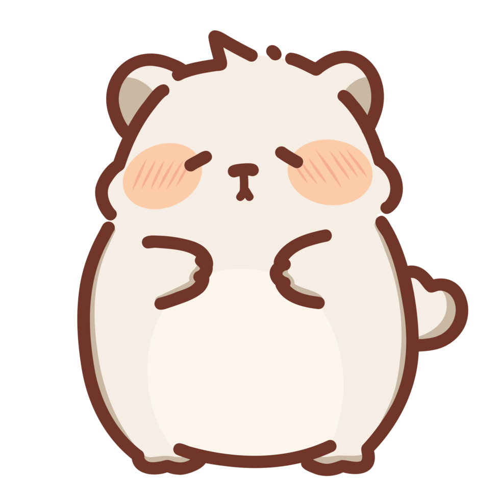 Cute doodle hamster cartoon png