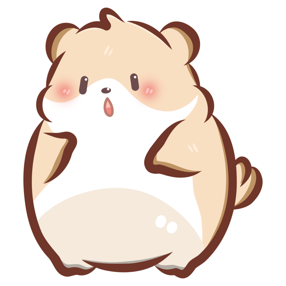 Cute doodle hamster cartoon png