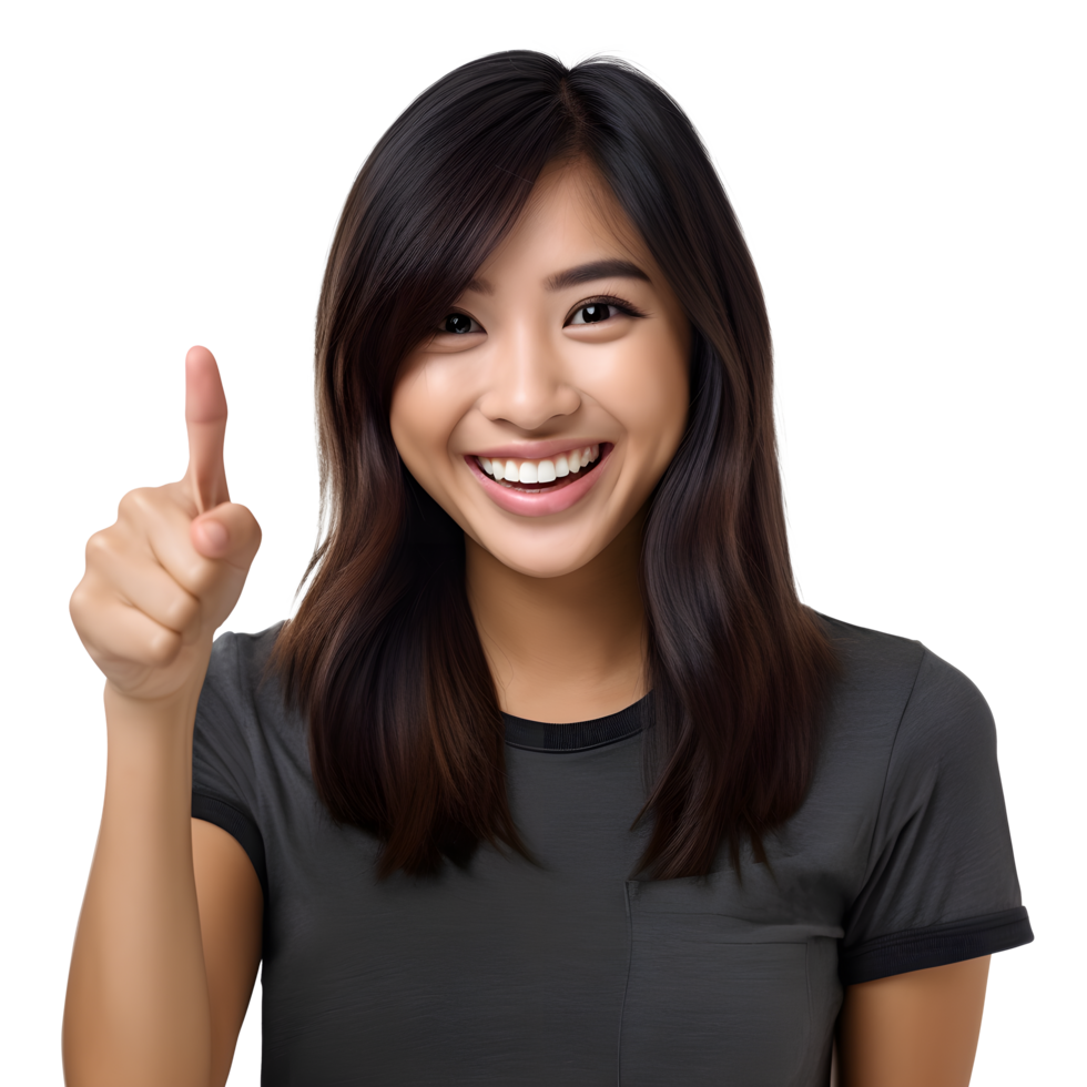 AI generated Portrait of asian young woman happy smiling png