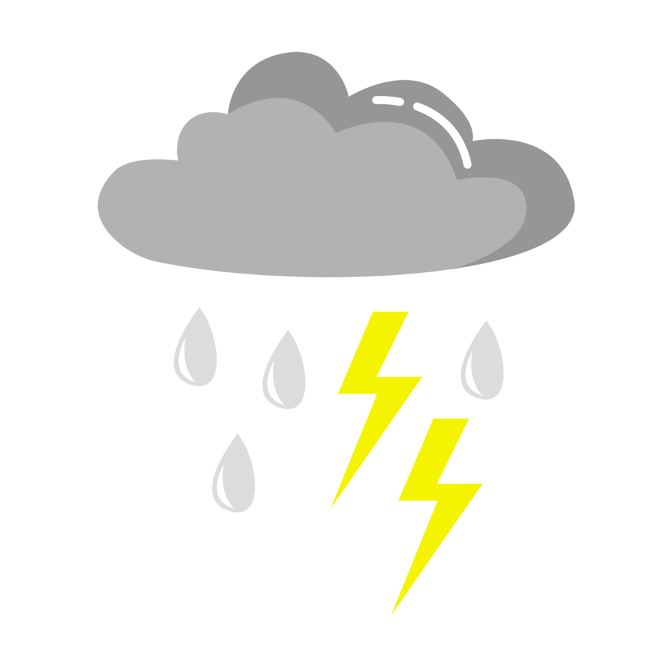 Thunder and Rain Weather Icon, Weather Illustration png