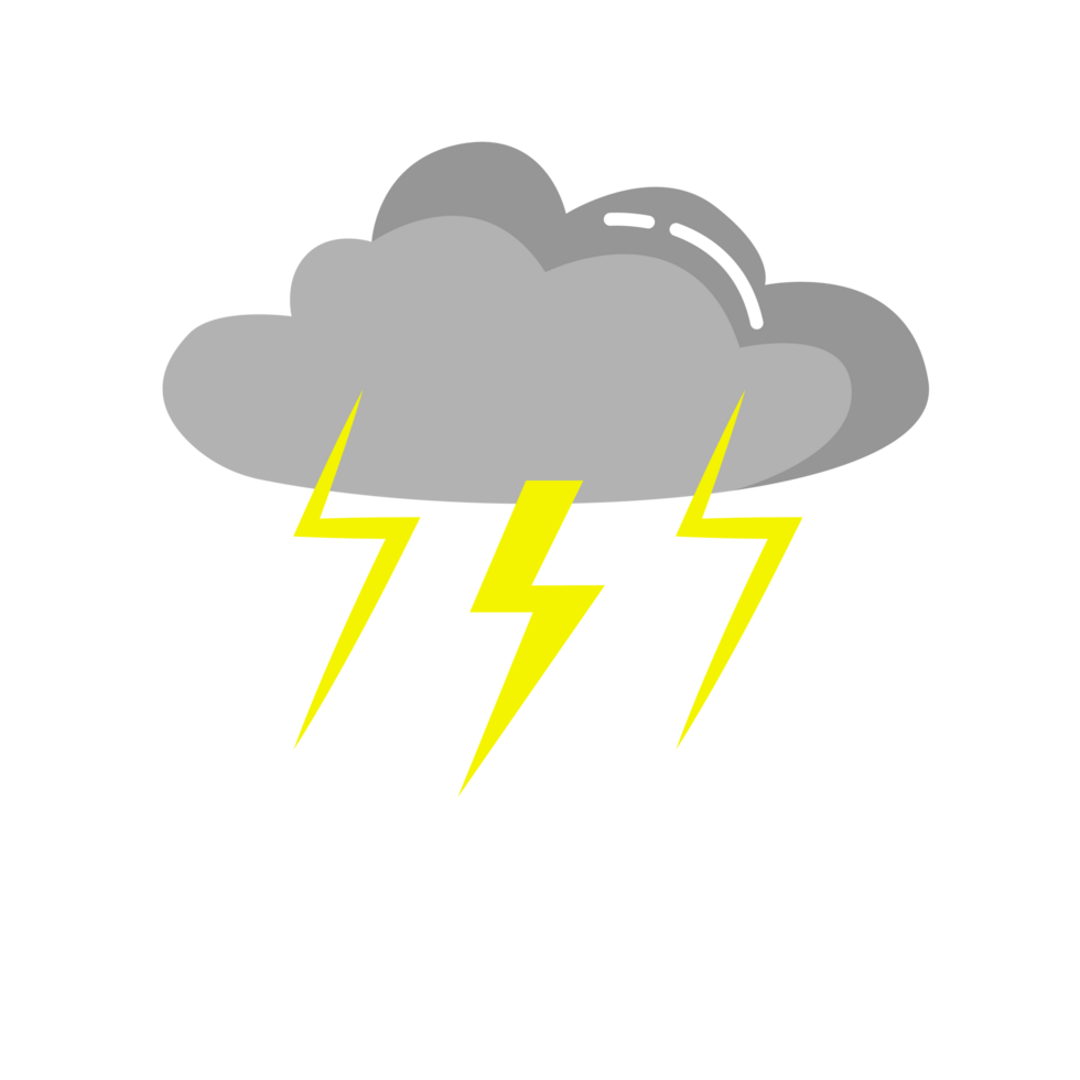 Thunder and Rain Weather Icon, Weather Illustration png