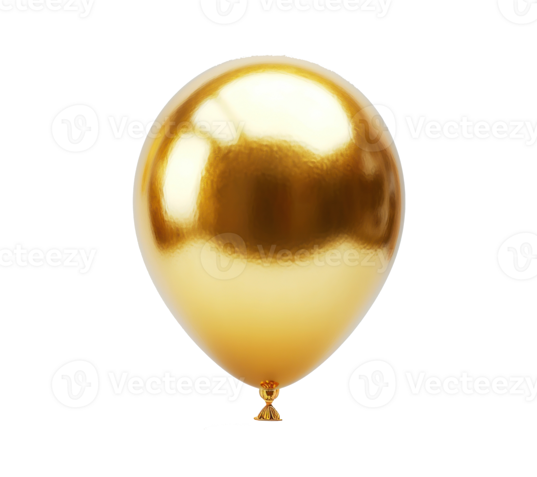 AI generated a gold balloon isolated png