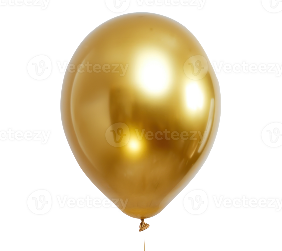 AI generated a gold balloon isolated png
