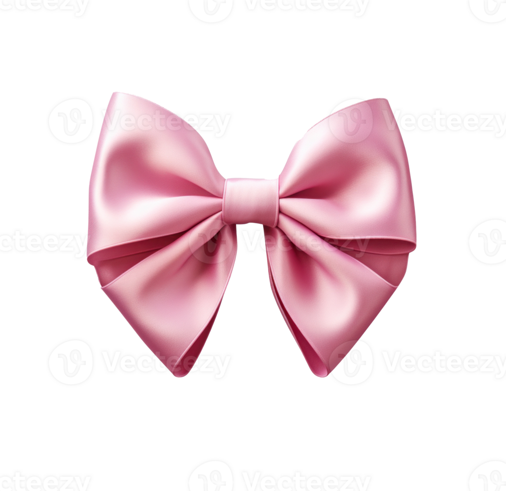 AI generated pink bow in the shape of a bow png