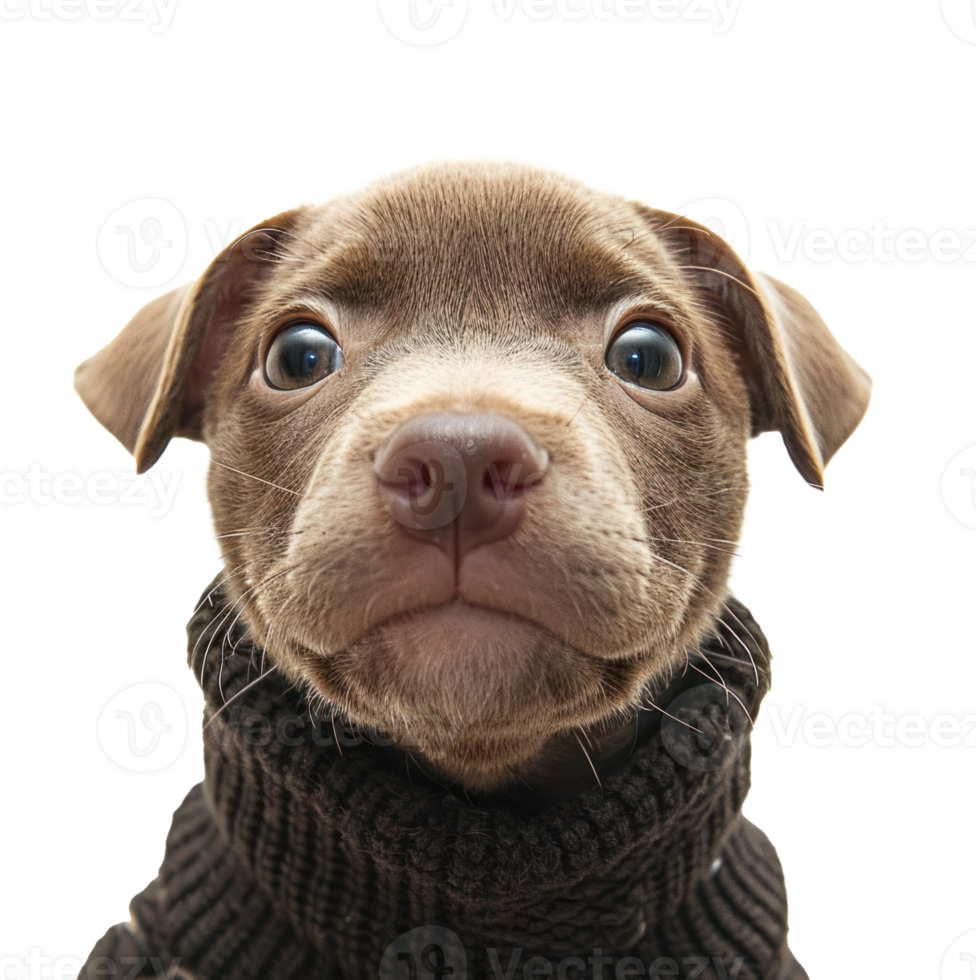 AI generated lundberg puppy looking up at camera png download