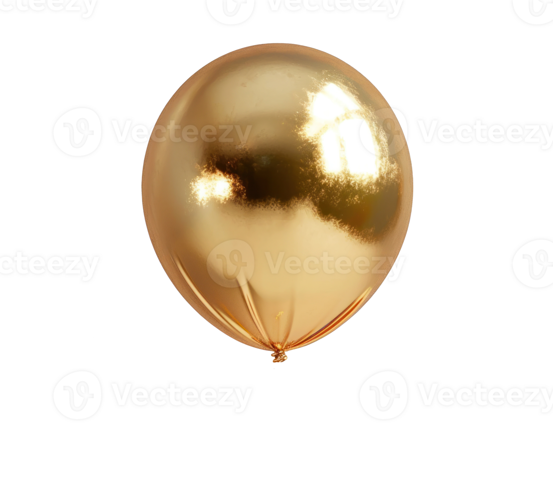 AI generated a gold balloon isolated png