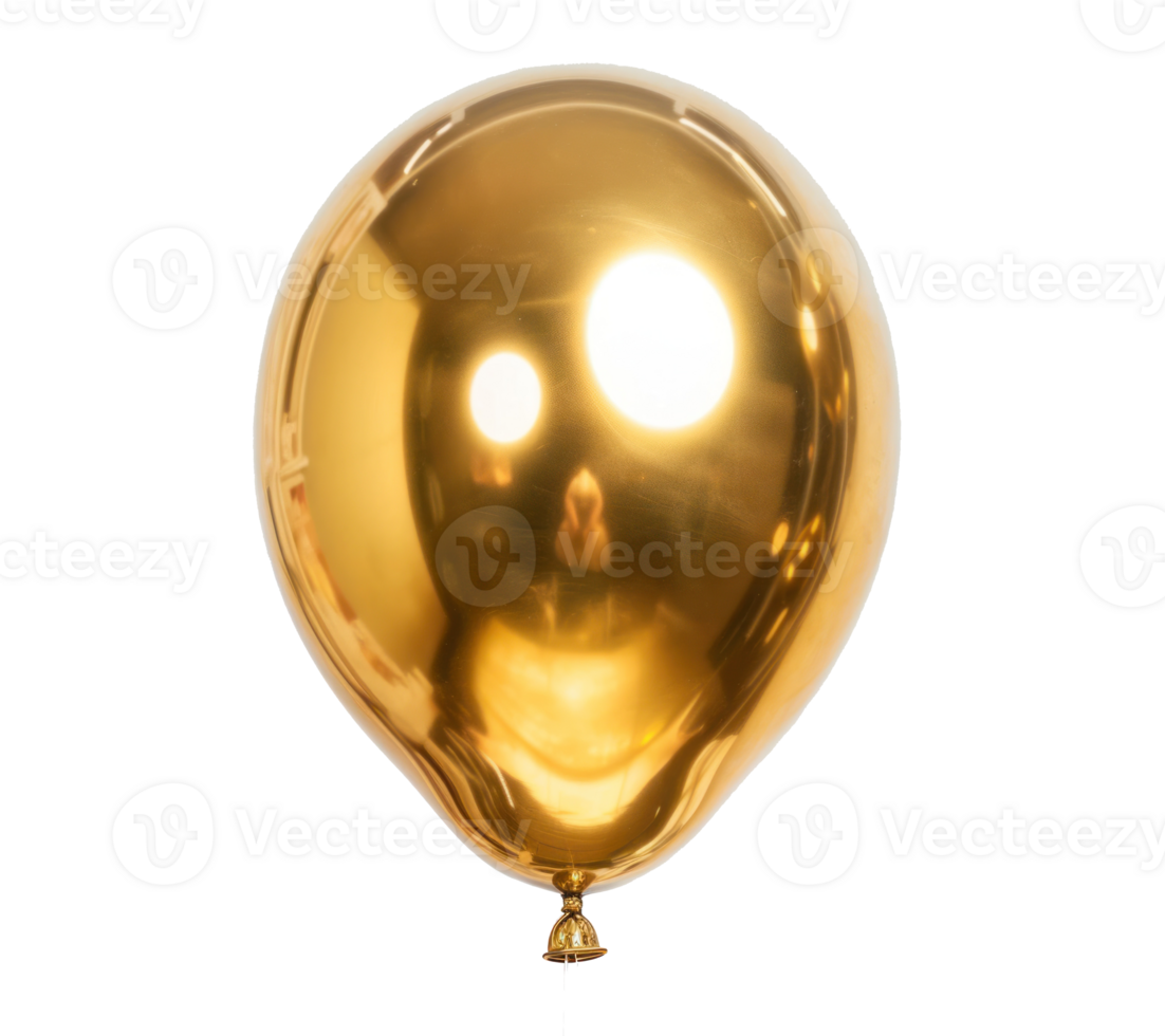 AI generated a gold balloon isolated png