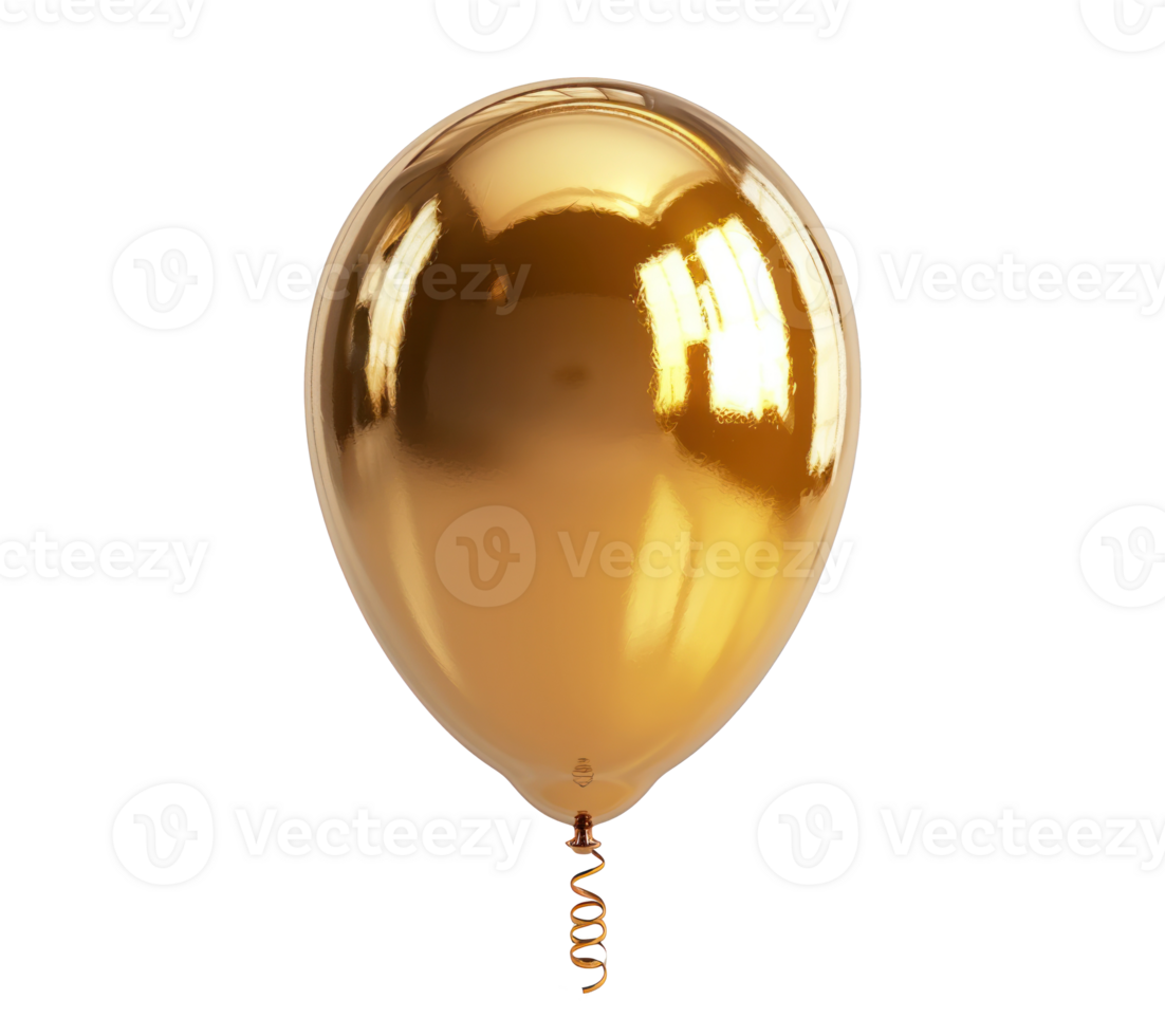 AI generated a gold balloon isolated png