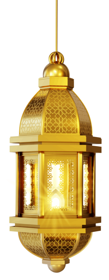 Islamitisch goud lantaarn decoratie png