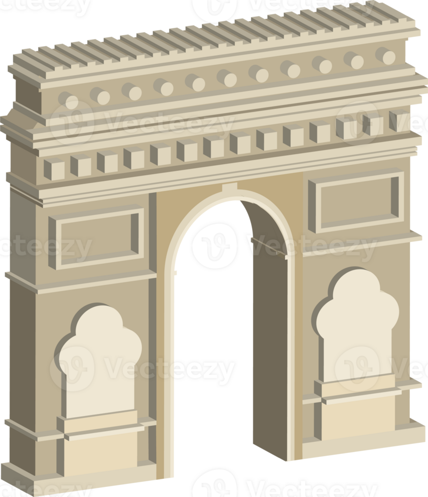 3D famous Paris landmark icon png