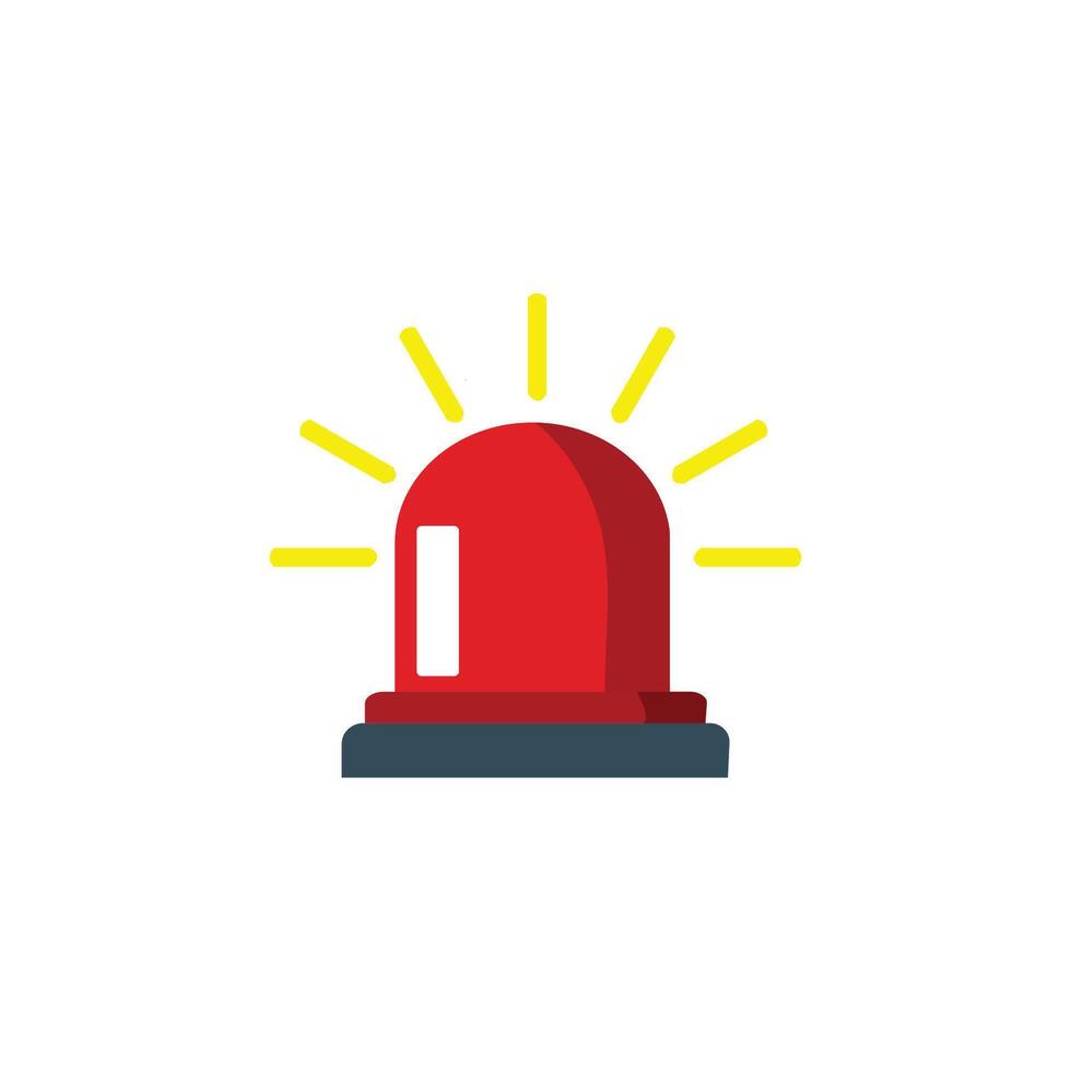 red emergency siren icon vector