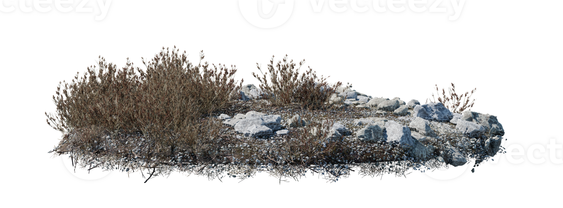 Round surface patch covered with flowers, green or dry grass isolated on white background. Realistic natural element for design. Bright 3d illustration. png