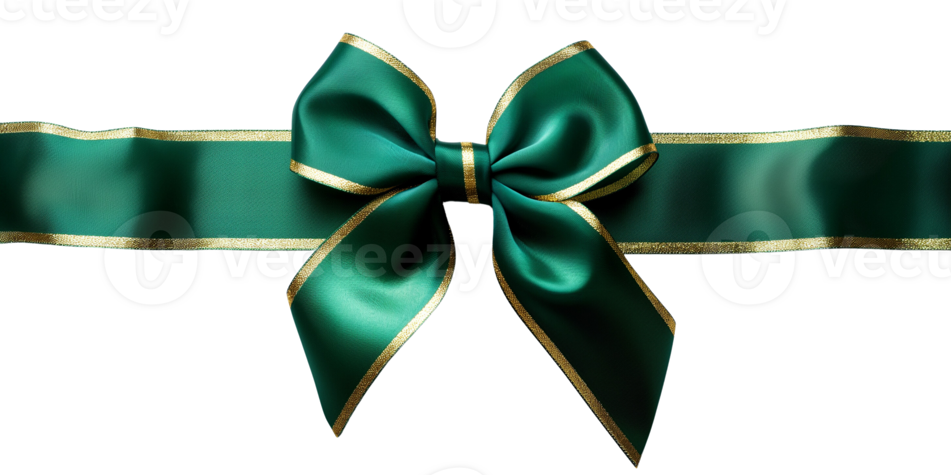 AI generated A ribbon and bow for Christmas and birthday present isolated against a transparent background. PNG