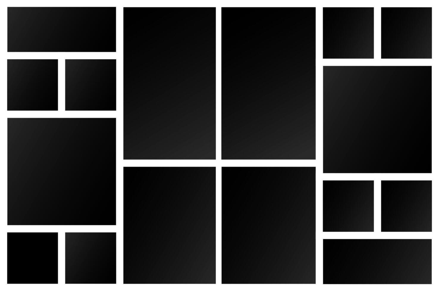16 collage photo frame template. vector illustration