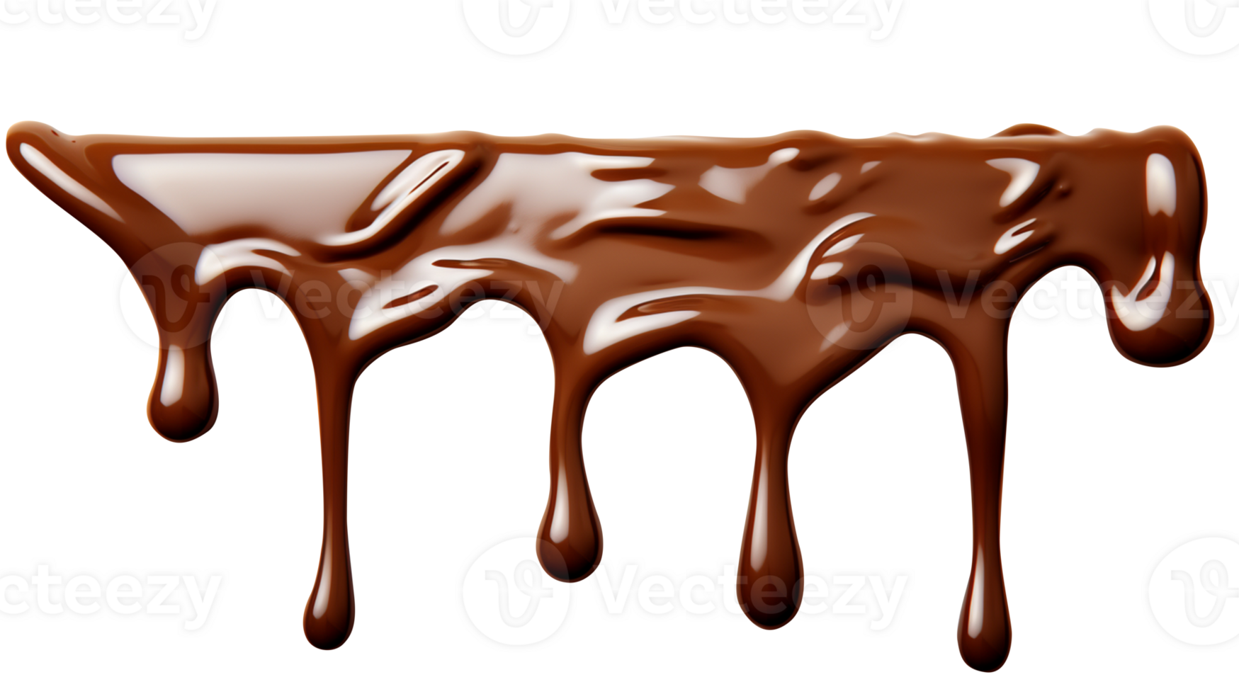 AI generated Chocolate streams isolated on transparent background png
