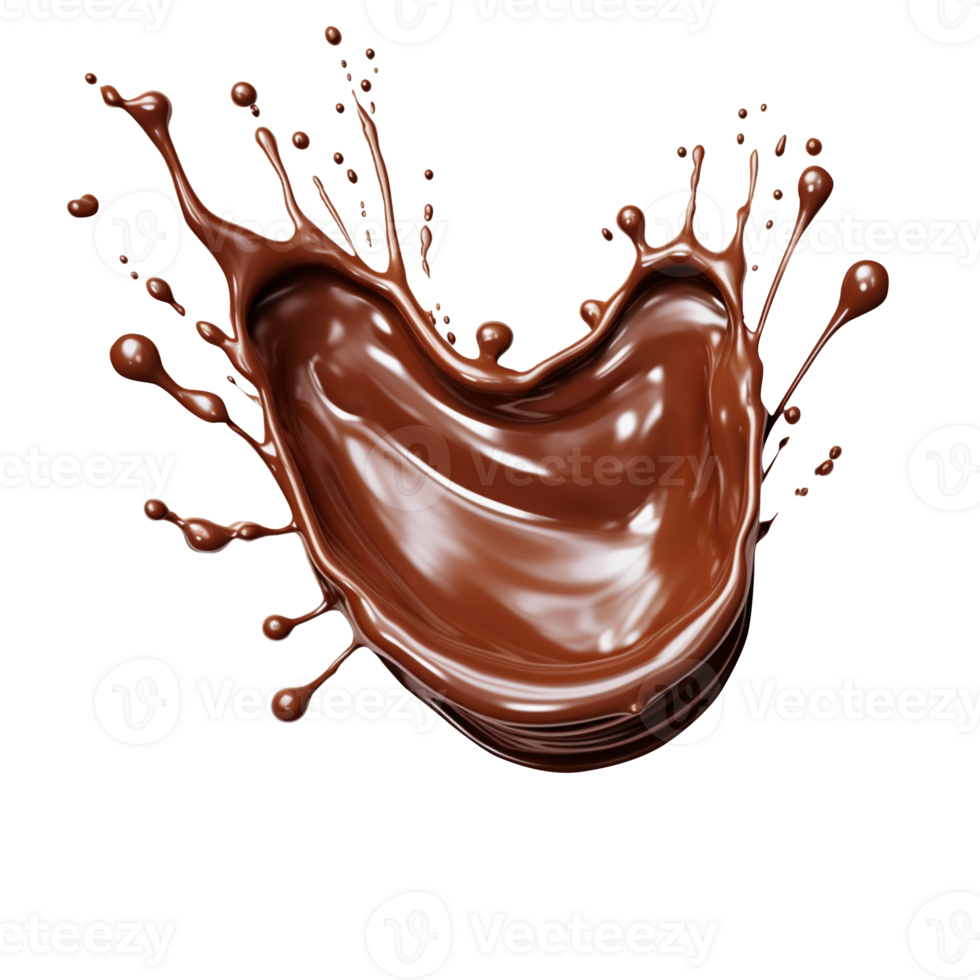 AI generated Chocolate splash isolated on transparent background png