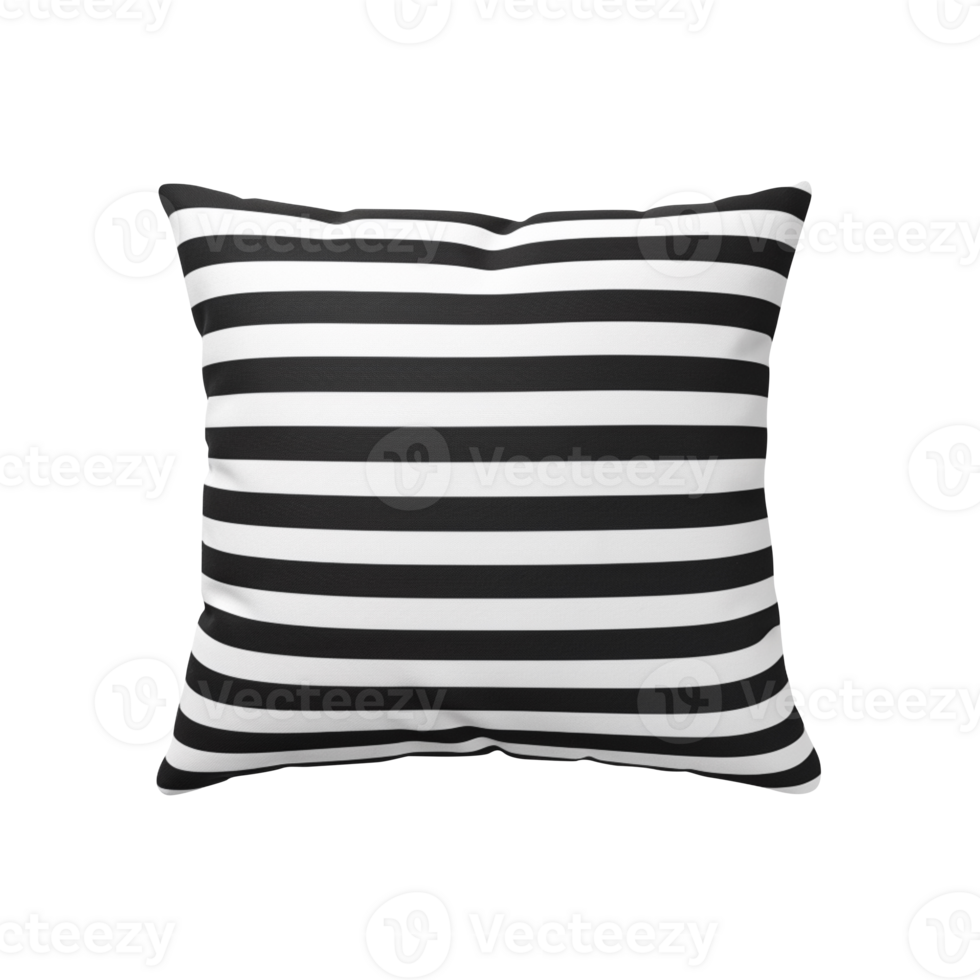 AI generated White and black spotted pillow isolated on transparent background png