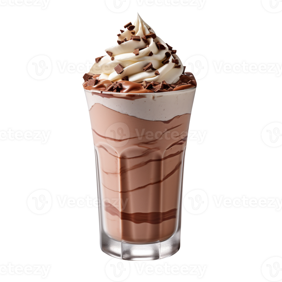 AI generated Chocolate milkshake isolated on transparent background png