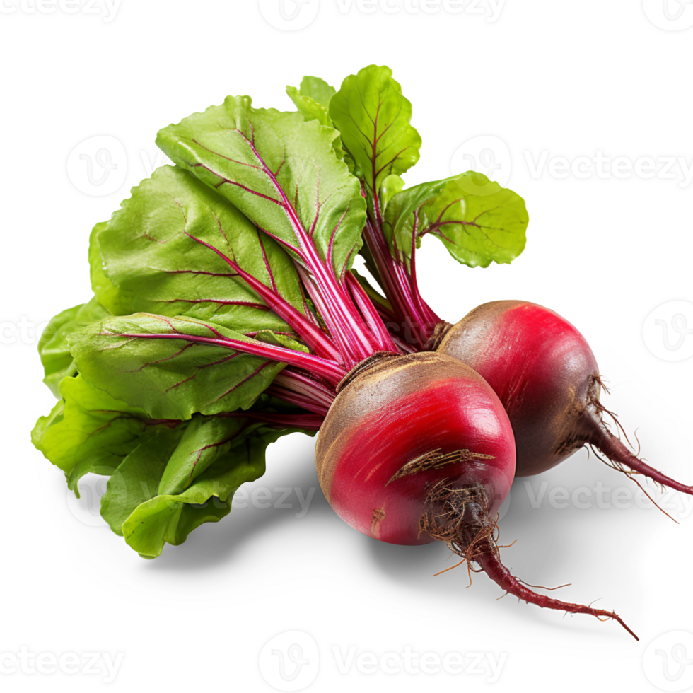 AI generated Beetroot with leaves isolated on transparent background png