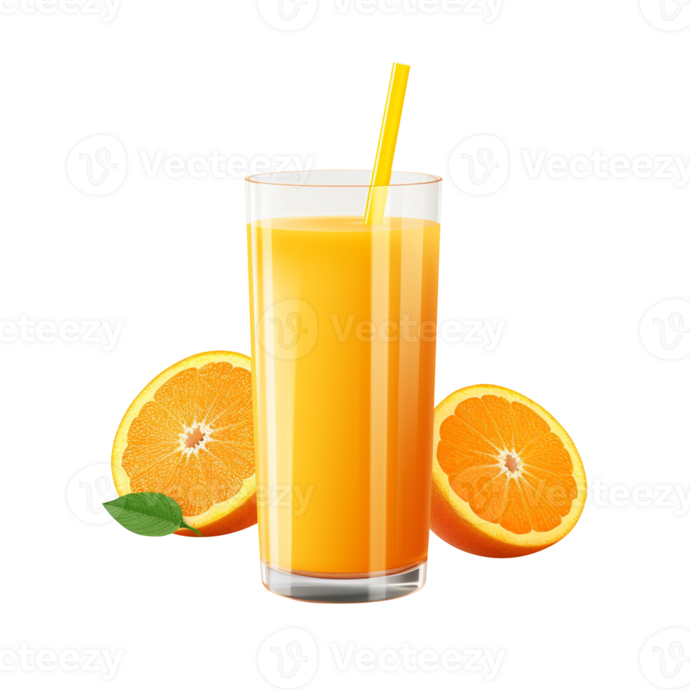 AI generated A glass of orange juice isolated on transparent background png