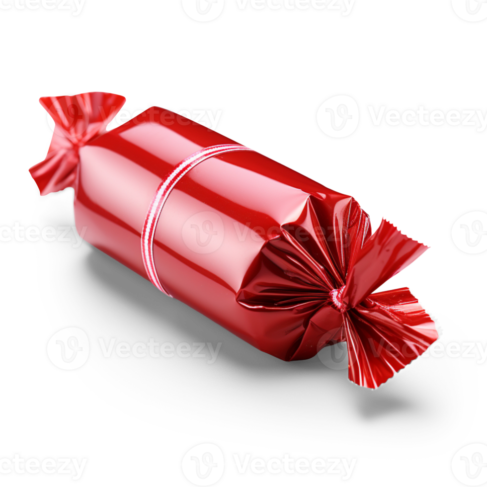 AI generated Candy in a red wrapper isolated on transparent background png