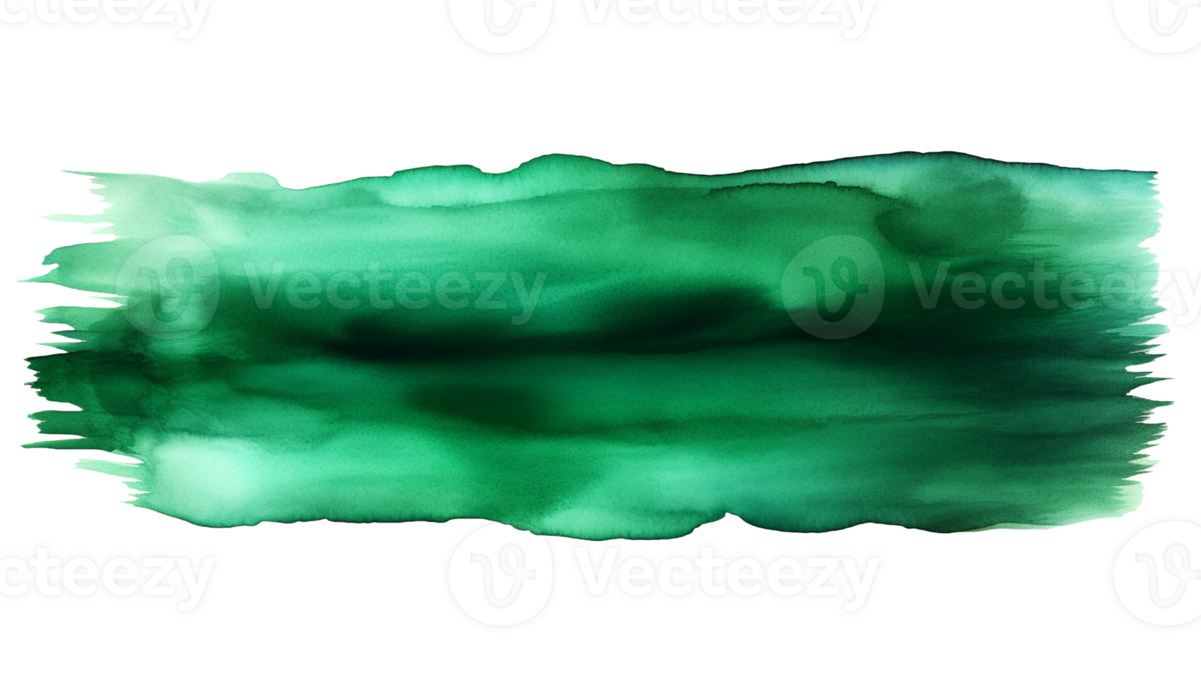 AI generated Green paint brush texture isolated on transparent background png